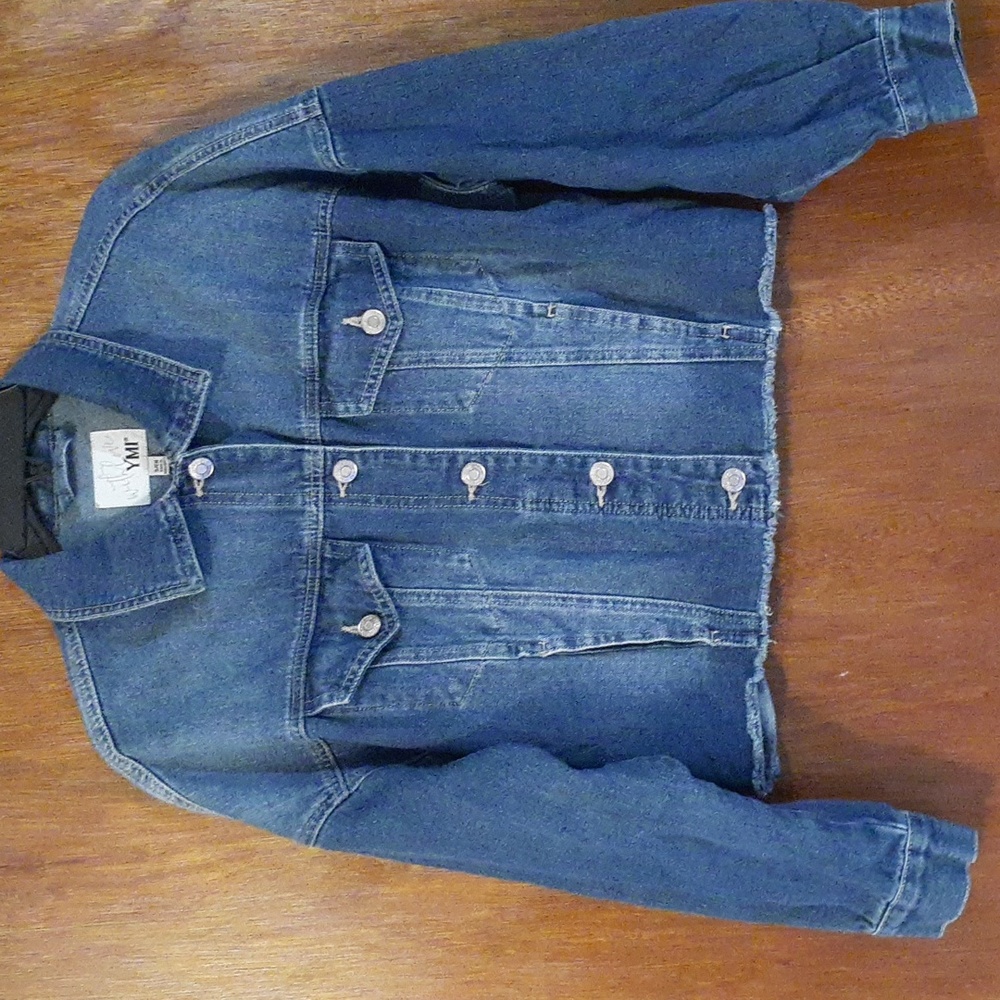 YMI denim jacket with raw hem Sz Small